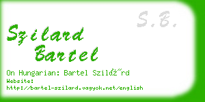 szilard bartel business card